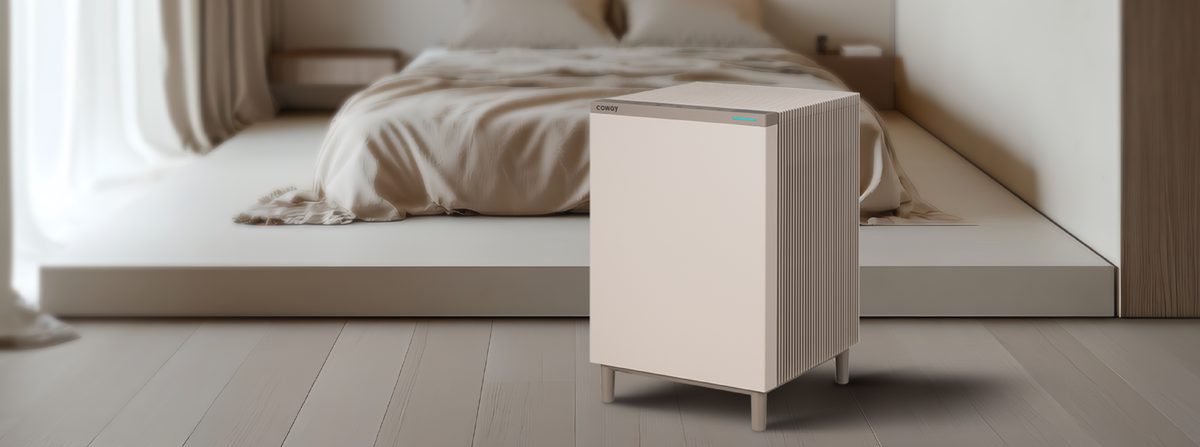 Air purifier Coway Squarebig di kamar tidur